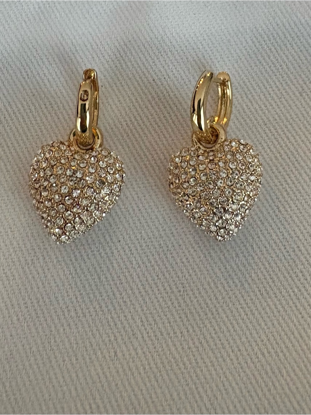 Roxanne Assoulin Pavé Puffy Heart Earrings NEW Pictures Do Not Capture Sparkle
